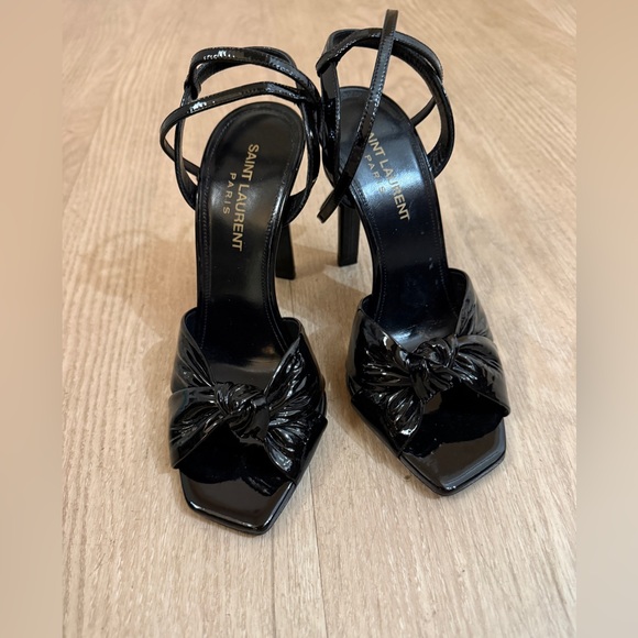 Saint Laurent Paris Black Patent Bow Heels | Size 36 - Picture 1 of 8